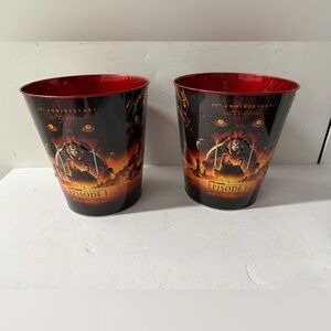 2 Cinemark Star Wars 25th Anniversary Phantom Menace Embossed Popcorn Bucket